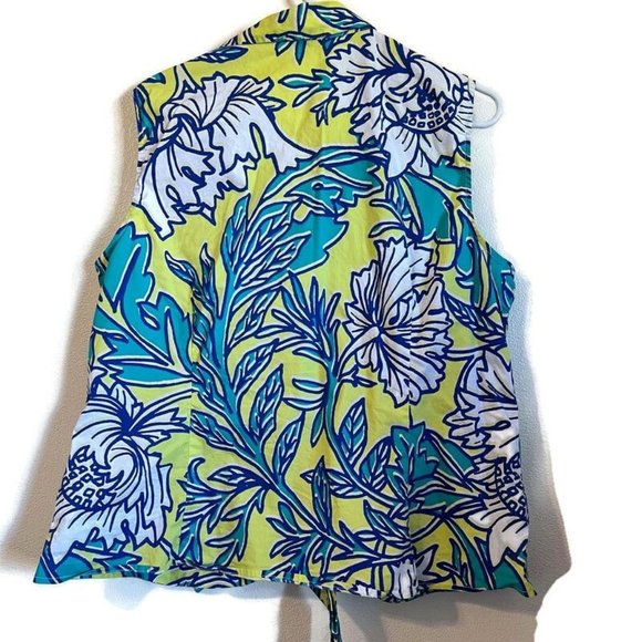 Island Republic Floral sleeveless blouse with cute tie, size XL - Picture 2 of 14